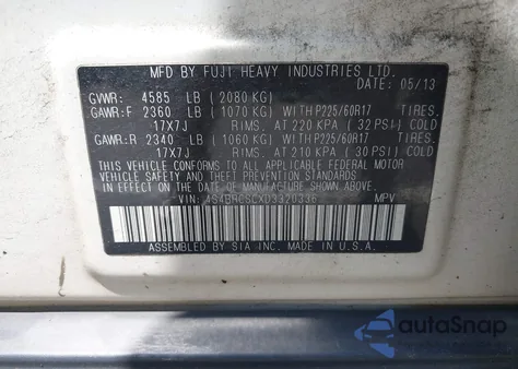 2013 Subaru Outback 2.5I Limited from USA, damaged, VIN 4S4BRCSCXD3320336